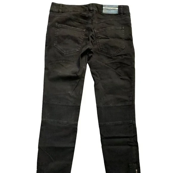 John Richmond X Black Cotton Ruched Cropped Skinny Pants Jeans Sz 38 NWT - Picture 4 of 11